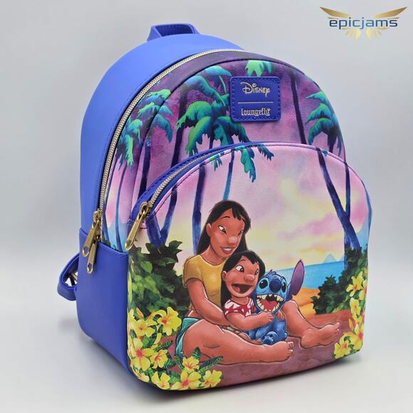 Loungefly Disney Lilo & Stitch Ohana Beach Mini Backpack New - Picture 2 of 5
